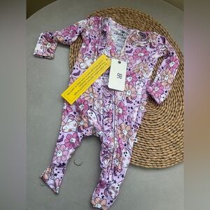 Bums & Roses Purple Floral Pajama Set Halloween Ghosts